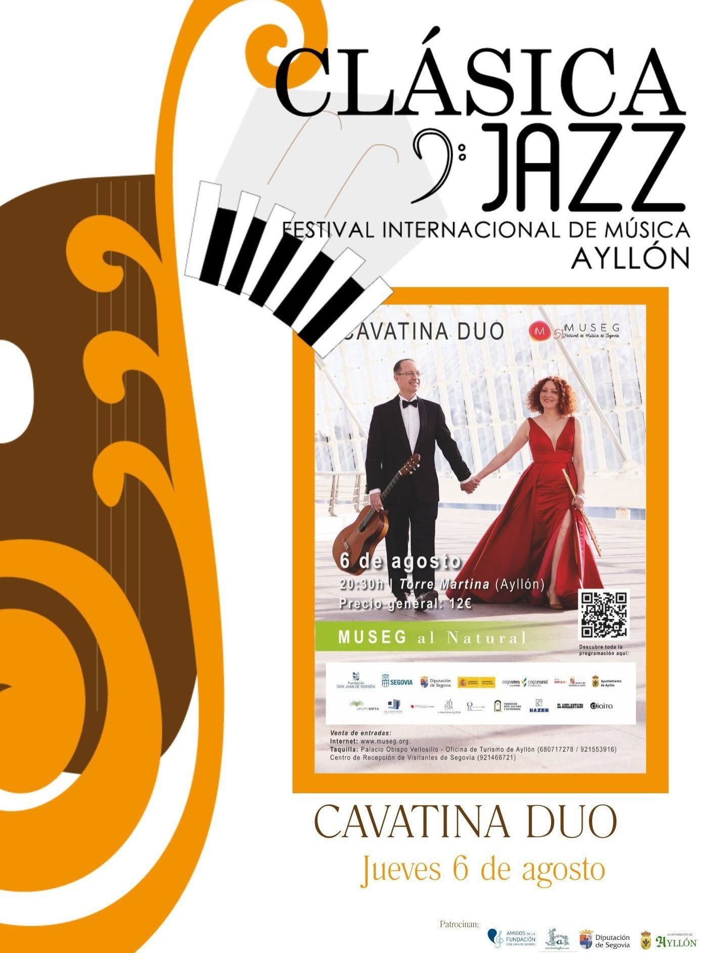 Cartel de Concierto de Cavatina Dúo - Festival Internacional de Música - Ayllón