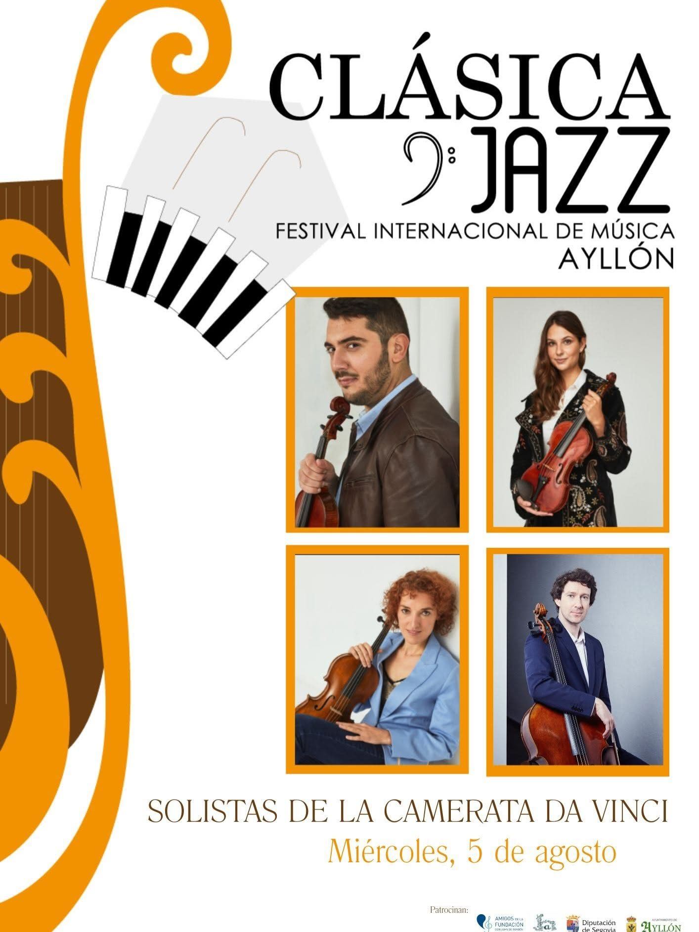 Cartel de Concierto de los Solistas de la Camerata Da Vinci - Festival Internacional de Música - Ayllón