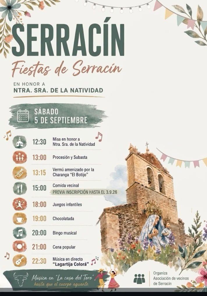 Cartel de Fiestas en Serracín ( Riaza )