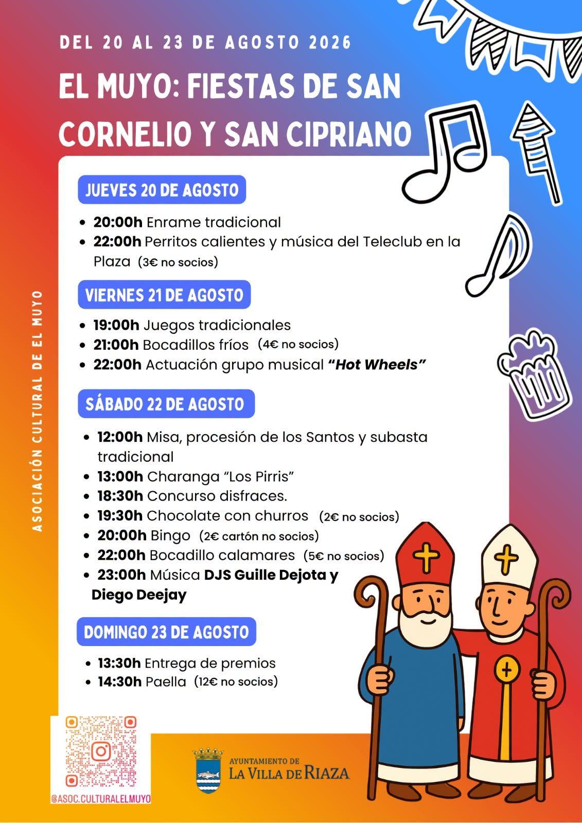 Cartel de Fiestas patronales en honor a San Cornelio y San Cipriano - El Muyo