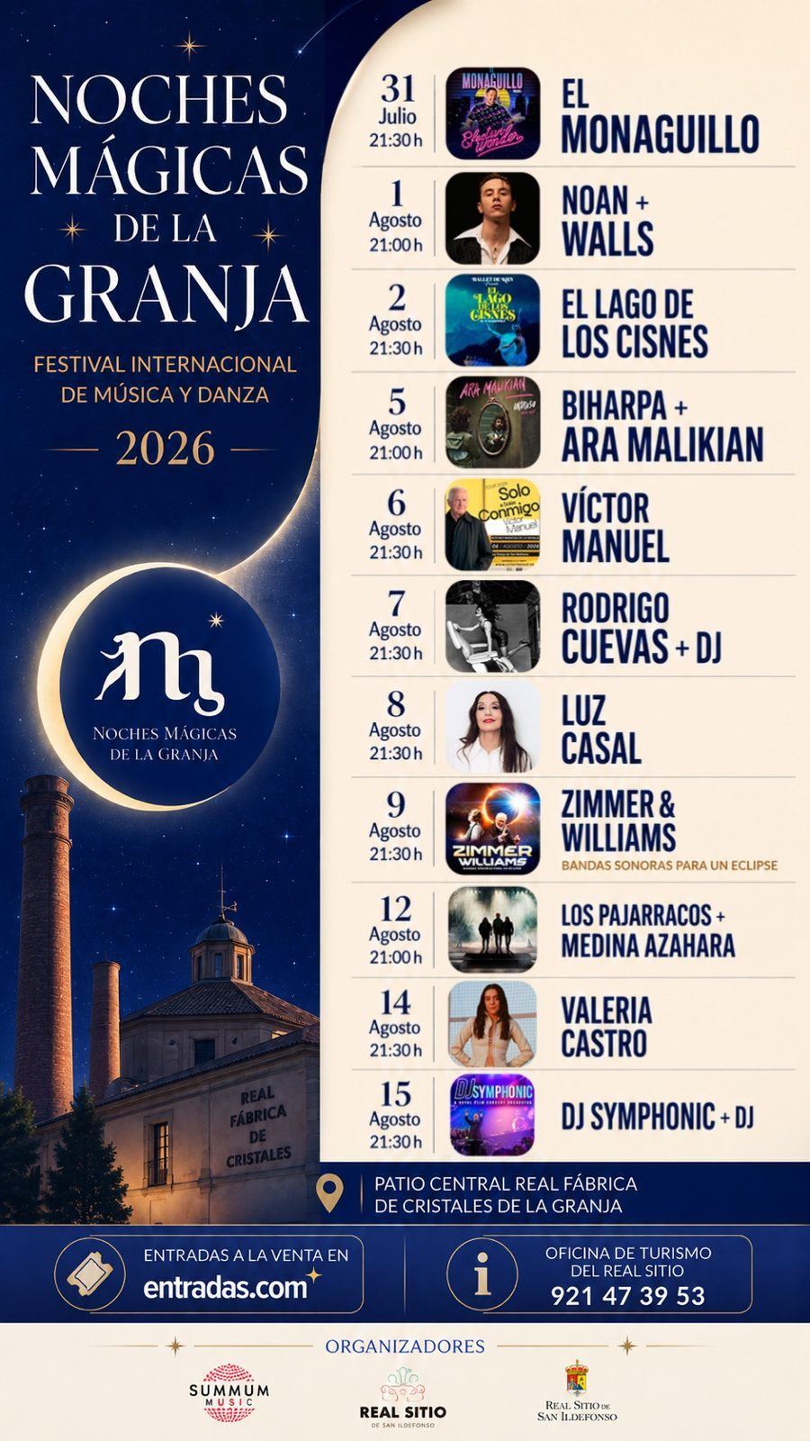 Cartel de Víctor Manuel - Noches Mágicas de La Granja 2026 - La Granja de San Ildefonso