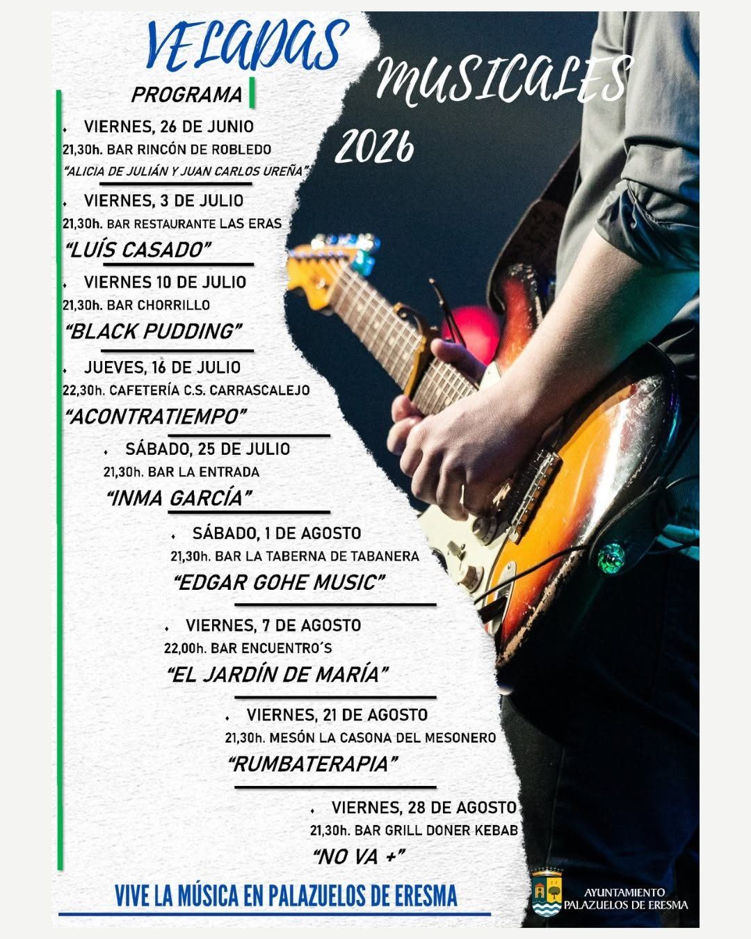 Cartel de Veladas Musicales - El Jardín de María - Palazuelos de Eresma
