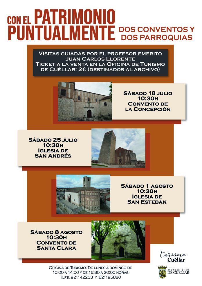 Cartel de Visita guiada al Convento de Santa Clara - Con el Patrimonio Puntualmente. Dos conventos y dos parroquias 2026 - Cuéllar
