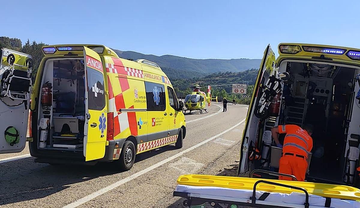 Una caída en cadena durante una marcha cicloturista deja siete heridos en la carretera de Carrizo