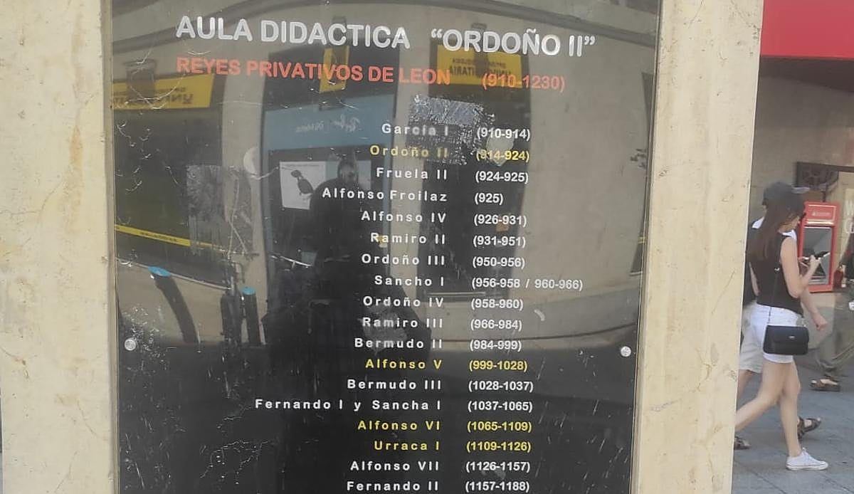 Los códigos QR de los monolitos de los reyes leoneses en Ordoño II llevan meses sin funcionar