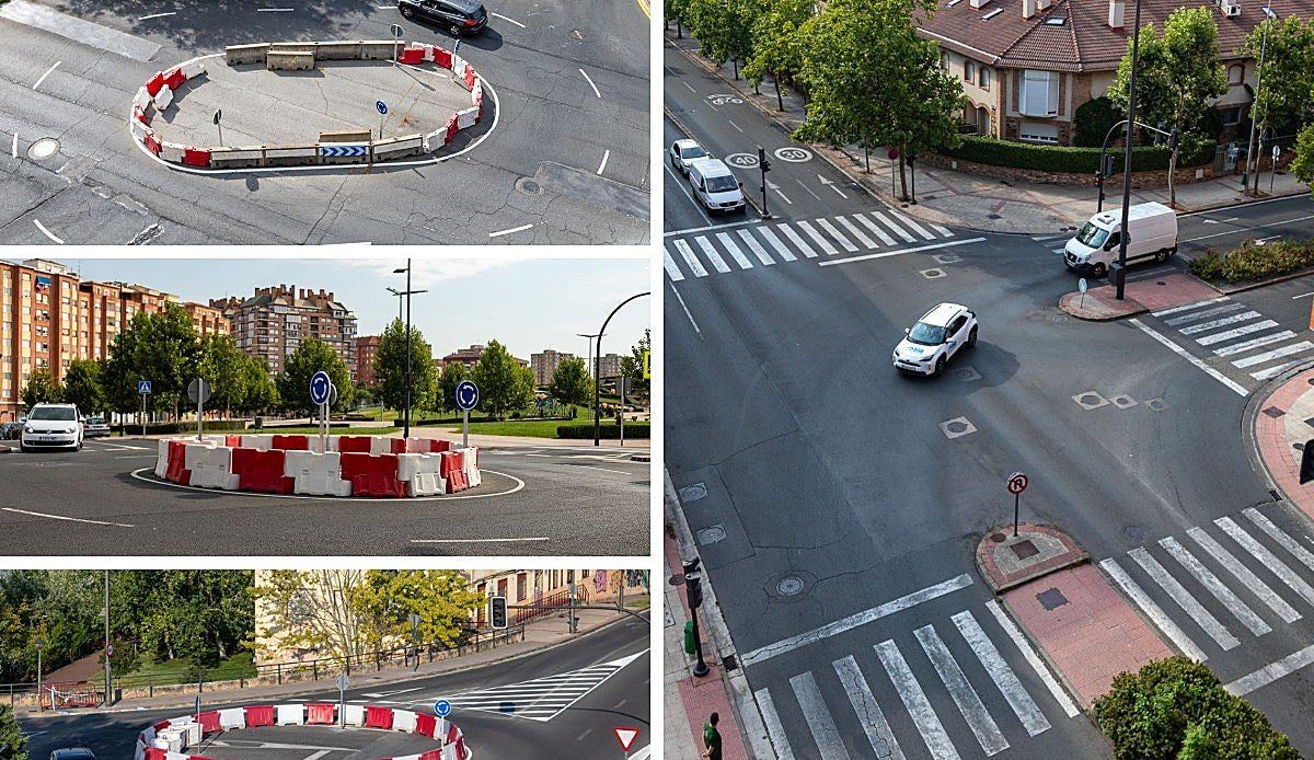 Logroño convierte en permanentes sus tres glorietas provisionales y prepara una nueva para El Cubo en septiembre