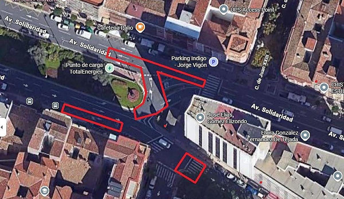 Cortes de tráfico este lunes en la Avenida de la Solidaridad por obras de asfaltado
