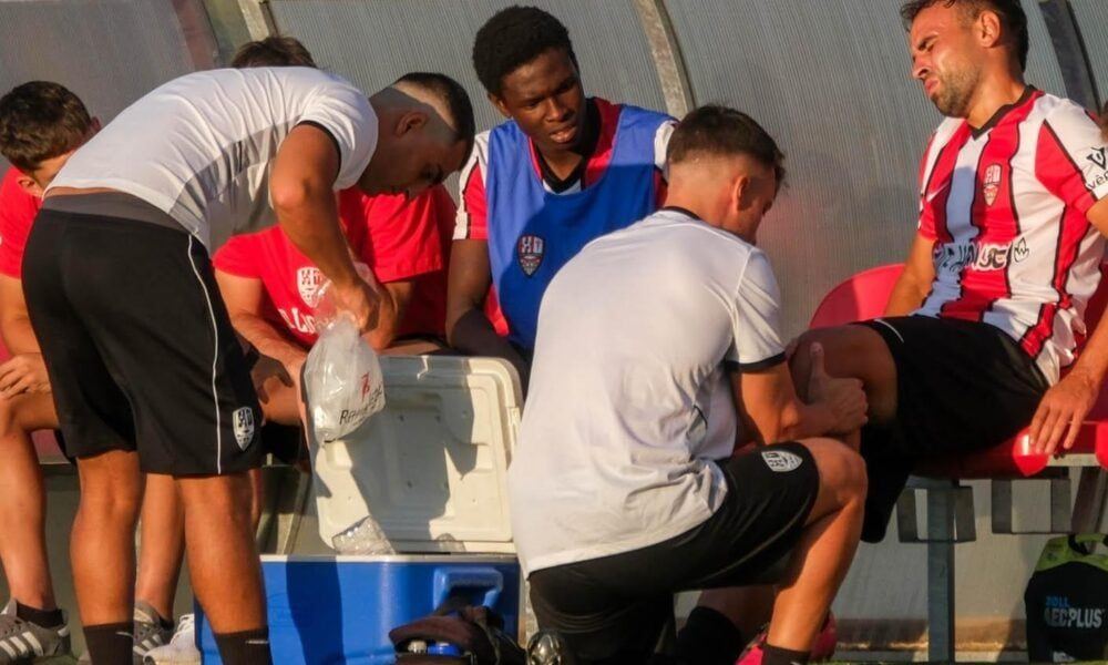 La mala suerte golpea a la UD Logroñés: Vallejo se rompe el cruzado y deja al descubierto el lateral izquierdo