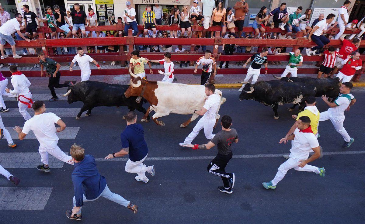 Siete heridos leves y una carrera de alto voltaje en el tercer encierro de las fiestas de 'Sanse'