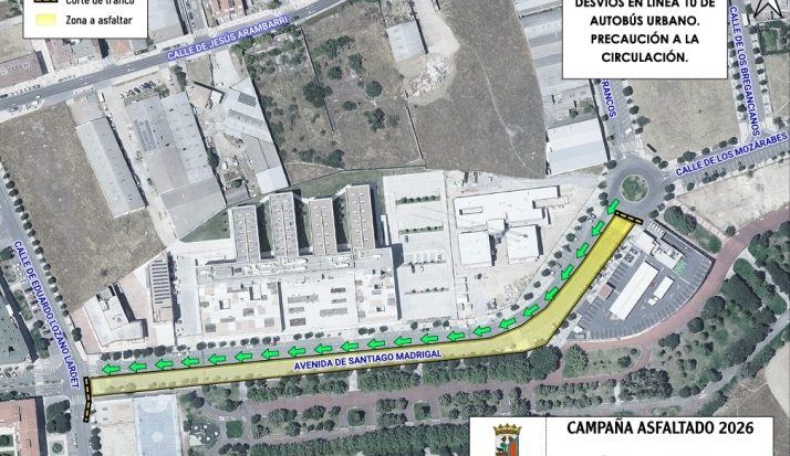 Salamanca corta el tráfico en cuatro puntos de la ciudad para intensificar el asfaltado de sus calles esta semana