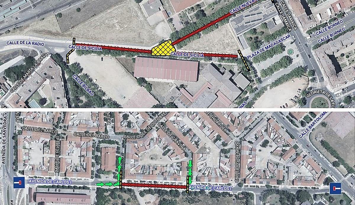 El nuevo acceso al estadio Reina Sofía y las obras de agua cortan varias calles de Salamanca hasta finales de agosto