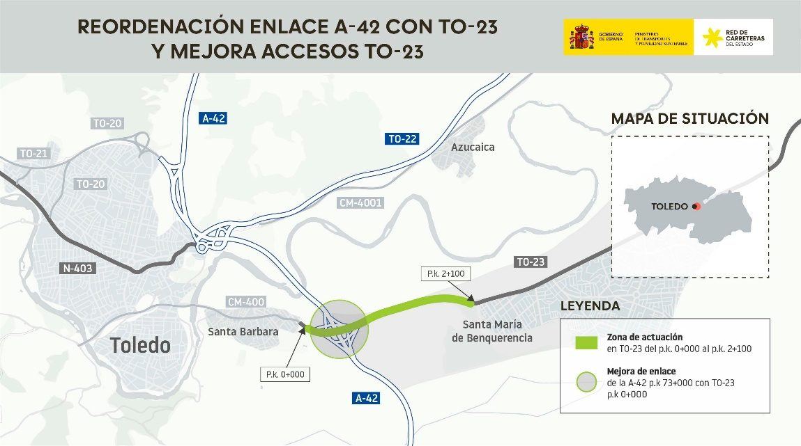 Toledo tendrá un tercer carril en la TO-23 para acabar con los atascos en el acceso al Polígono