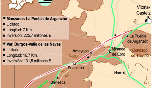 Trece fincas excluidas por error vuelven al mapa de expropiaciones del AVE que unirá Burgos con Vitoria