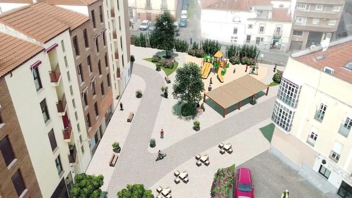 Fondenex alerta de un posible "arboricidio" en la plaza Marrón de Cáceres pese al plan de plantar 57 nuevos árboles