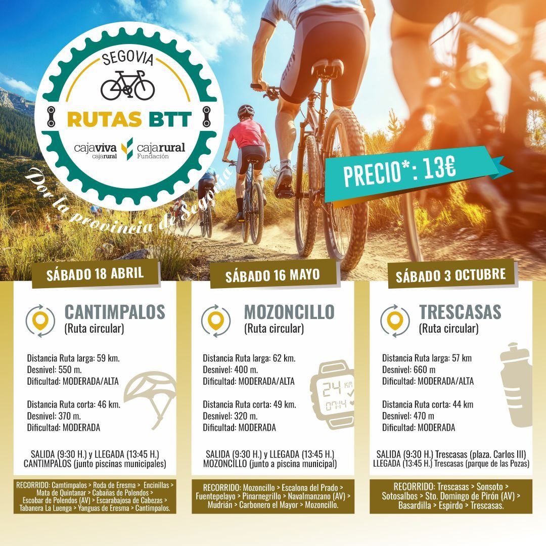 Cartel de BTT por la provincia de Segovia - Trescasas