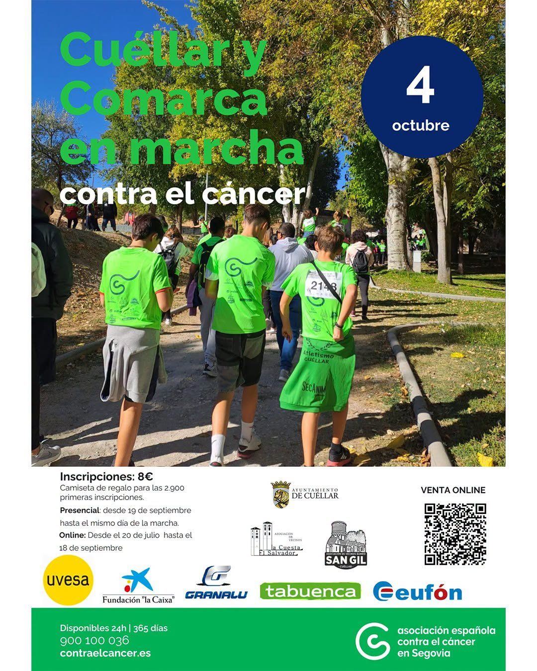Cartel de Cuéllar y su comarca en marcha contra el cáncer