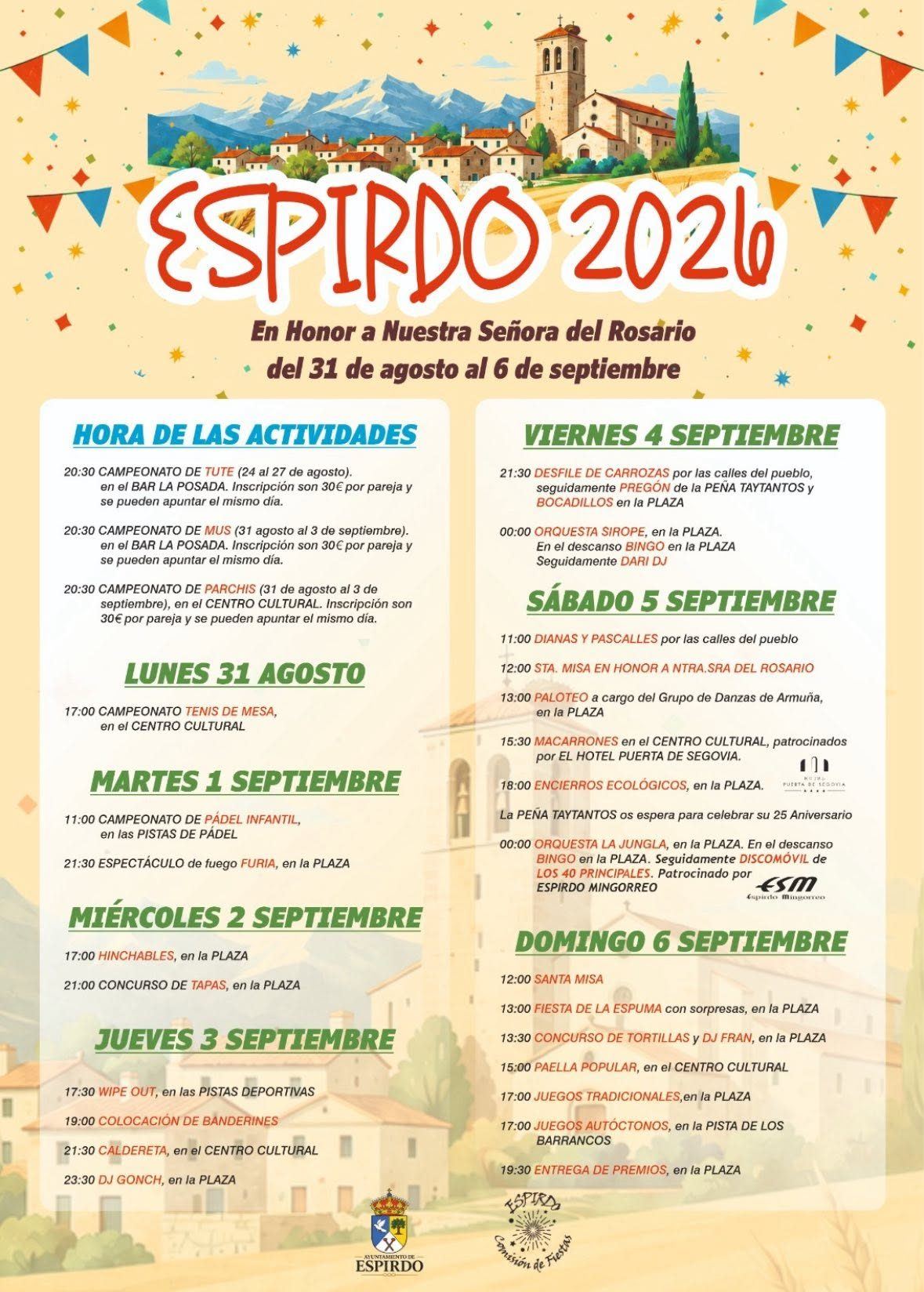 Cartel de Fiestas en Espirdo