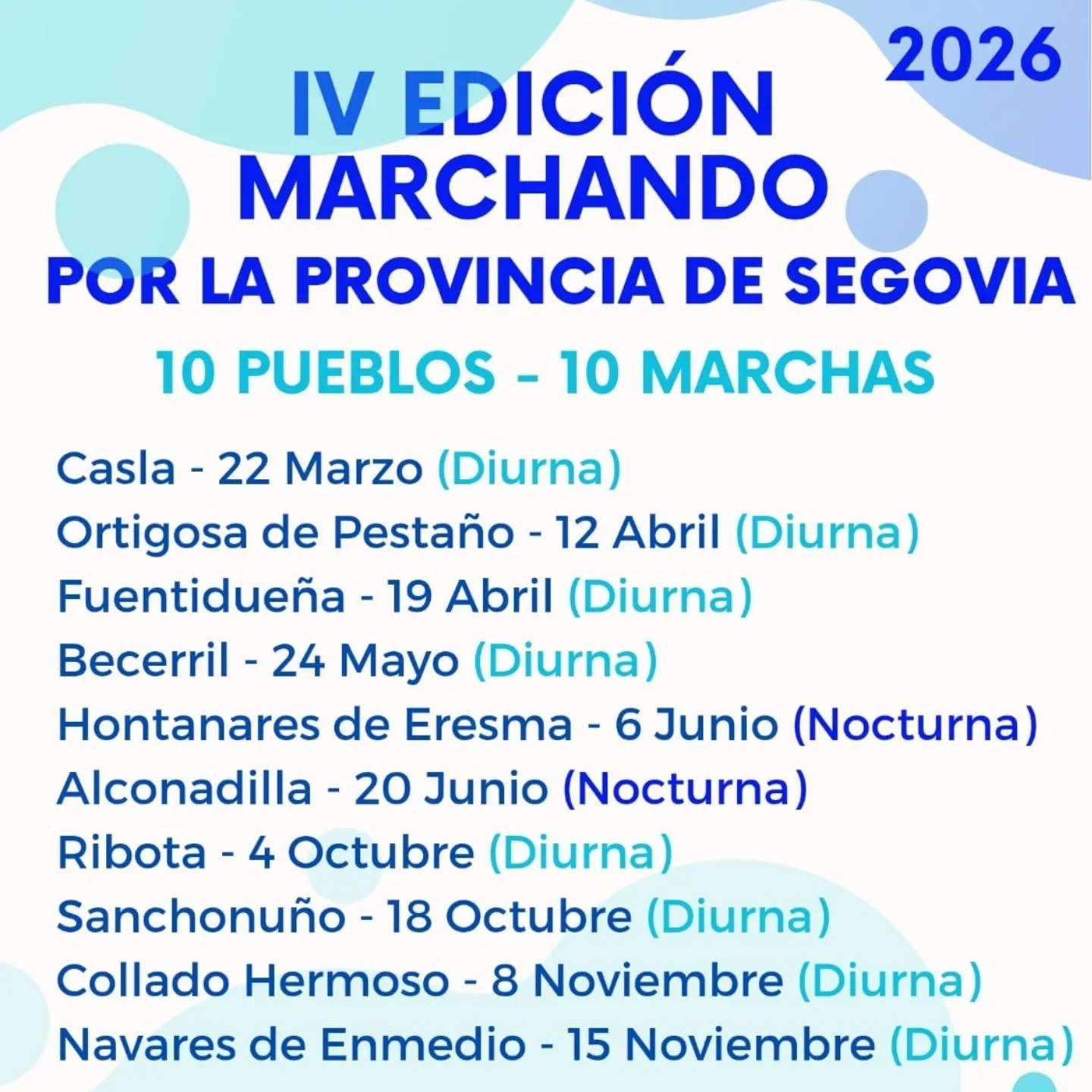 Cartel de IV Edición Marchando por la provincia de Segovia - Ribota