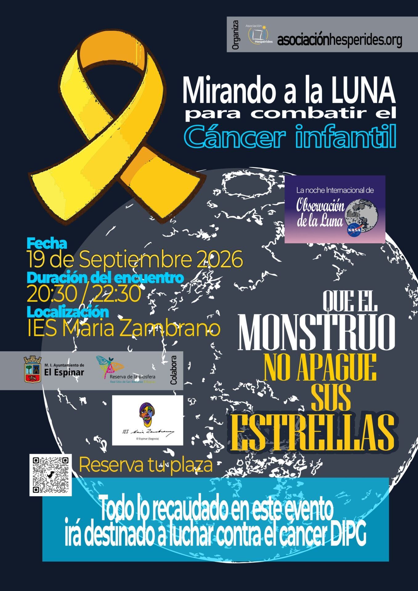 Cartel de Observación de la Luna - Miramos a la Luna desde El Espinar