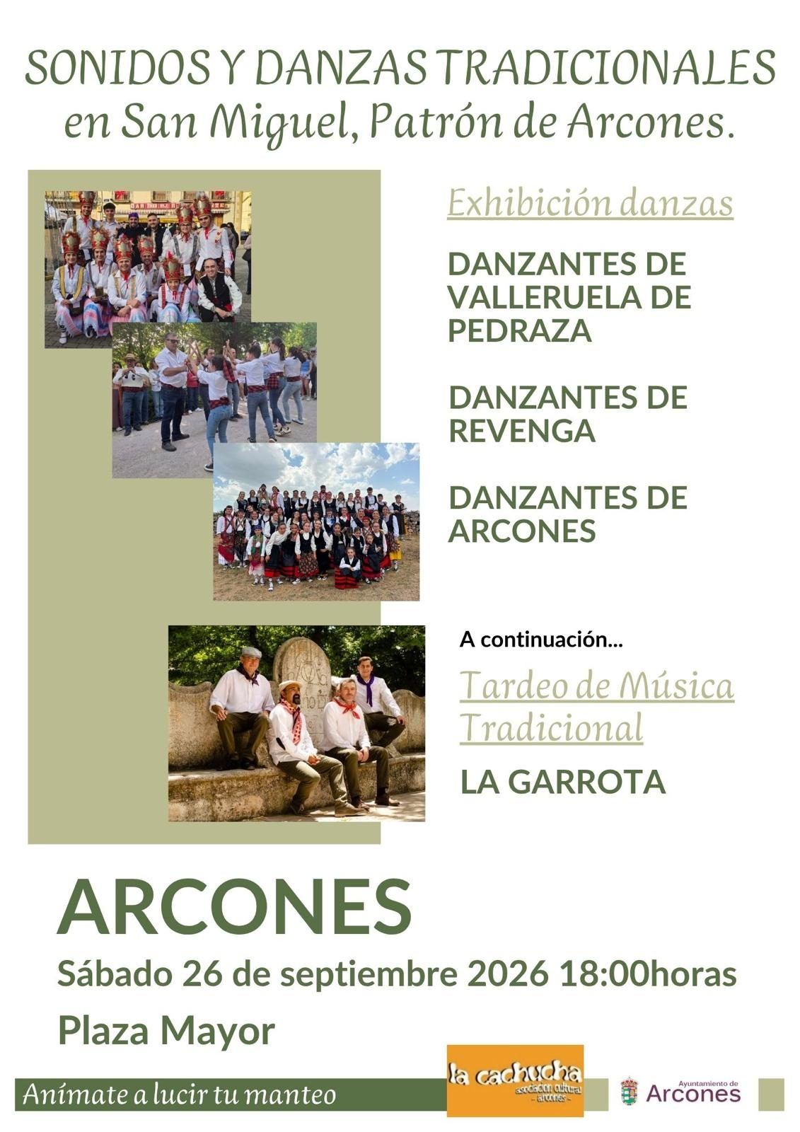 Cartel de Sonidos y danzas tradicionales en San Miguel - Arcones