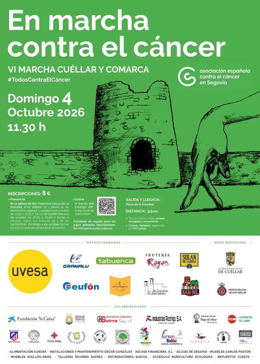 Cartel de VI Marcha contra el Cáncer en Cuéllar