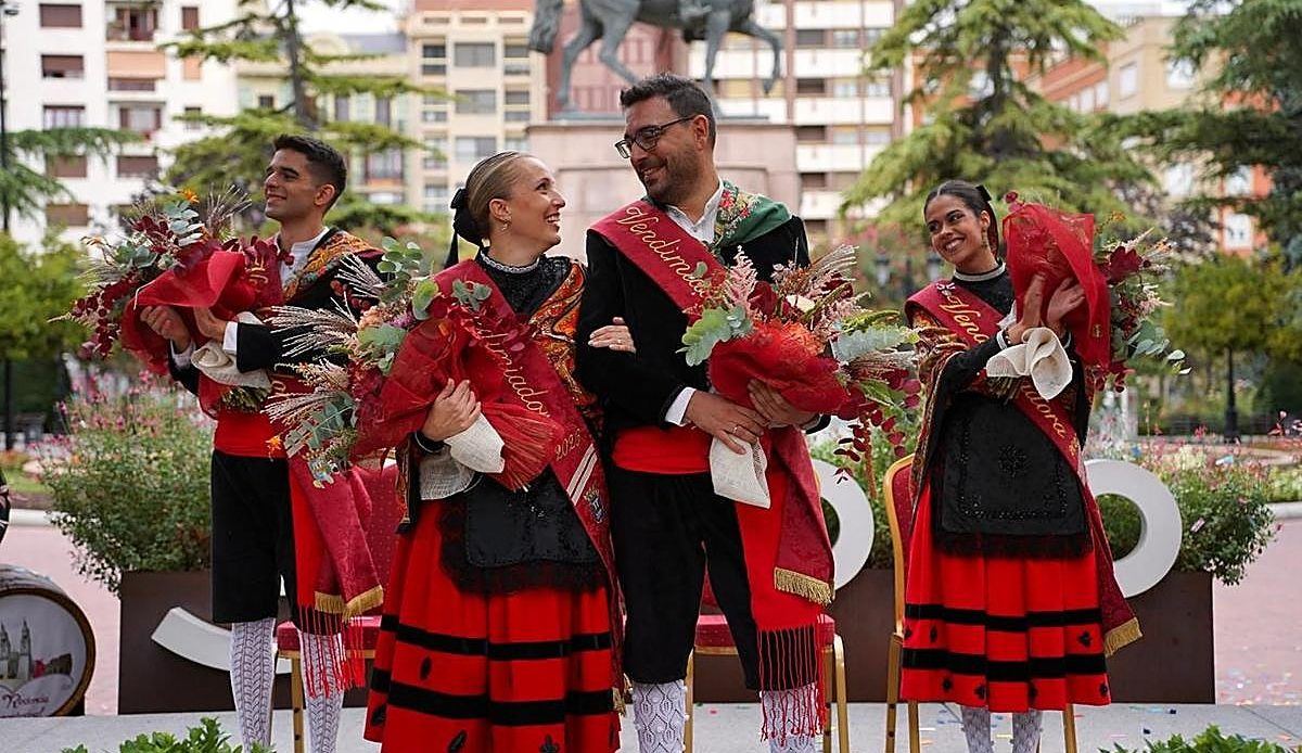 María García e Israel Gutiérrez ya son los Vendimiadores de Logroño: los más veteranos en décadas y con un primer papá entre