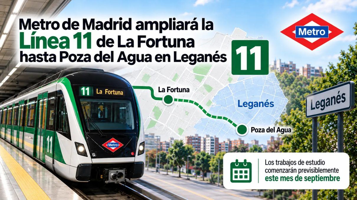 El Metro de Madrid pone rumbo a Leganés: la Línea 11 se extenderá hasta Poza del Agua