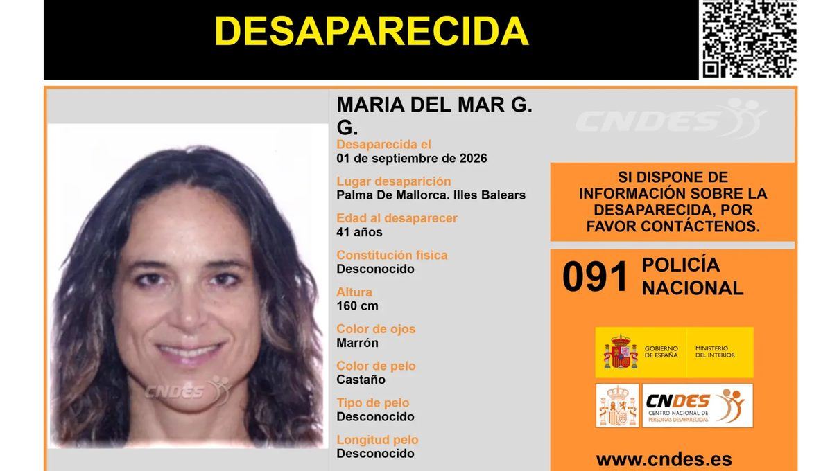 Una semana sin rastro de María del Mar: Palma busca a una mujer de 41 años desaparecida desde el pasado 1 de septiembre