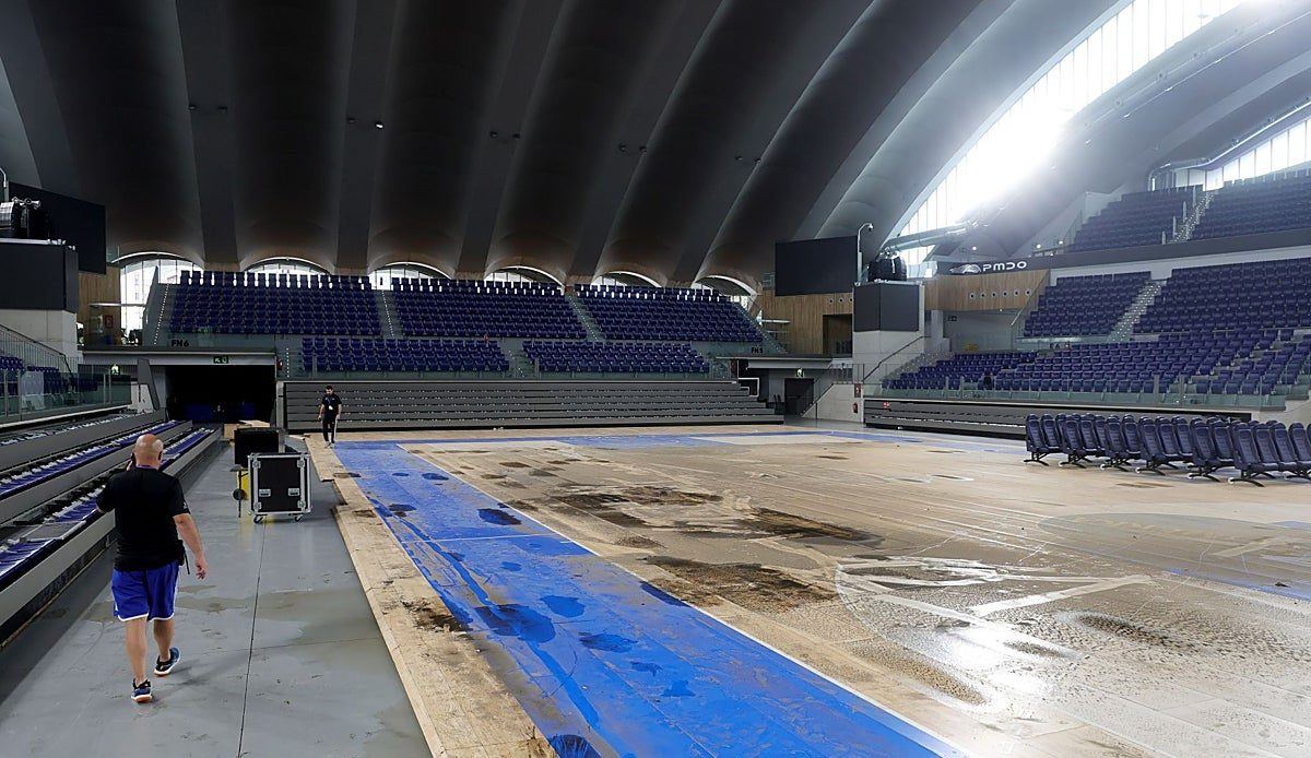La inundación del Palacio de los Deportes obliga al Ayuntamiento de Oviedo a acelerar las obras del colector de Ventanielles