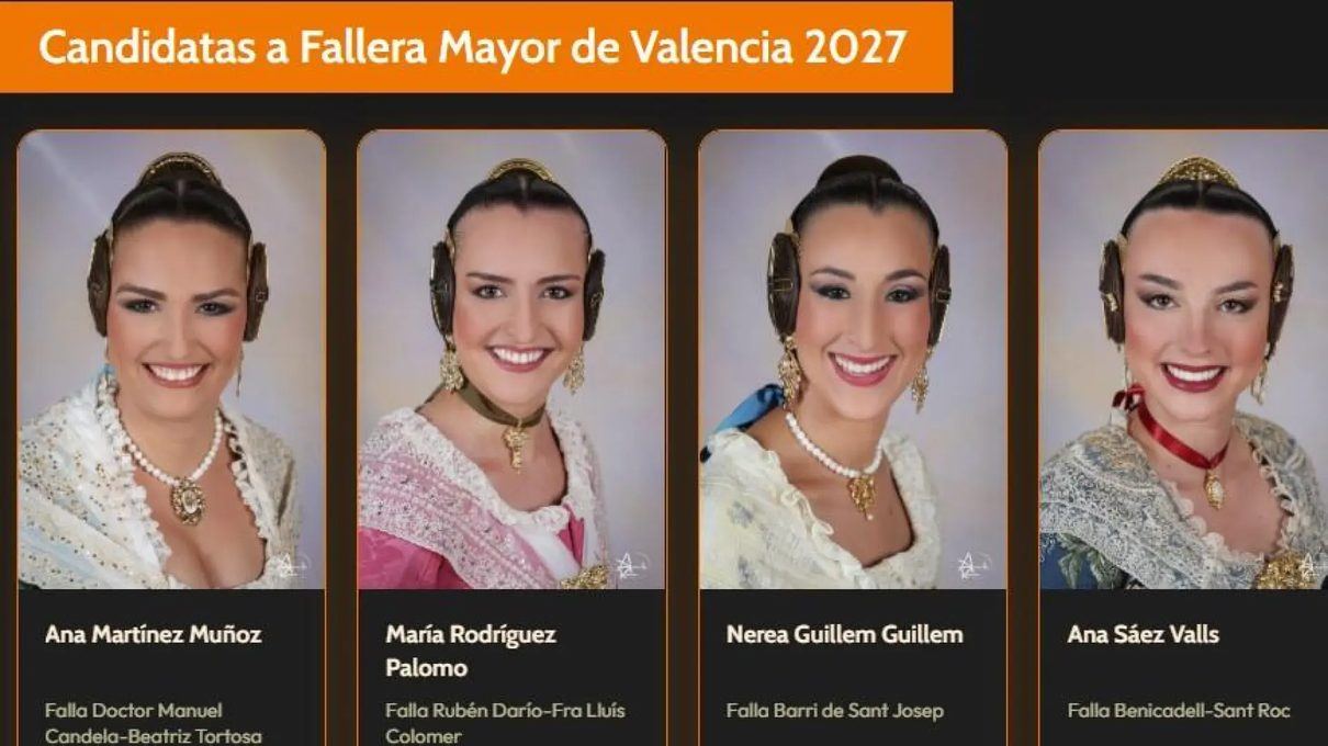 Las fotos de las candidatas a Fallera Mayor de Valencia 2027 desatan una tormenta por los retoques excesivos